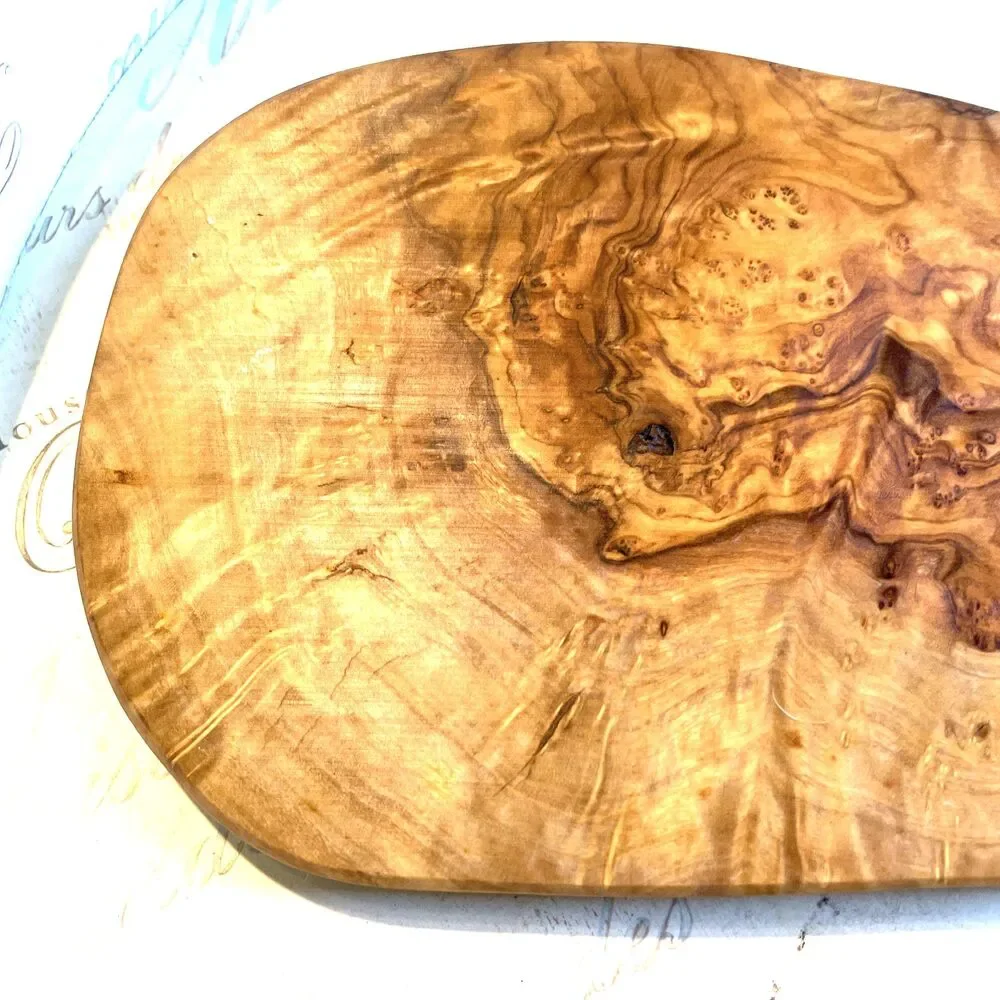 Burl Wood Cutting Board With Handle 10.5” Earthy Boho Cottage Kitchen